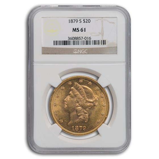 1879-S $20 Liberty Gold Double Eagle MS-61 NGC 1879-S $20 Liberty Gold Double Eagle MS-61 NGC